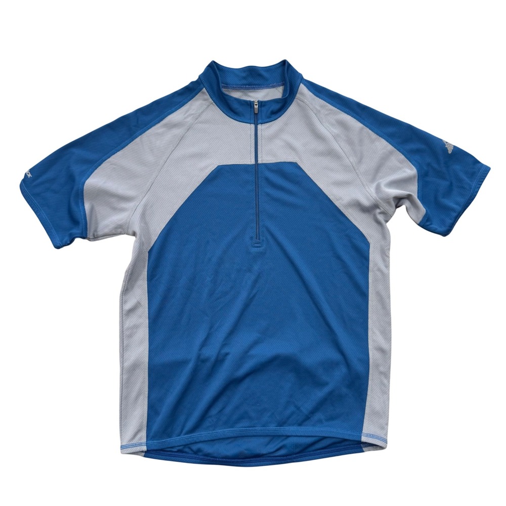 Eastern Mountain Sports EMS Techwick Cycling Jersey Mens Small Blue Grey Zip